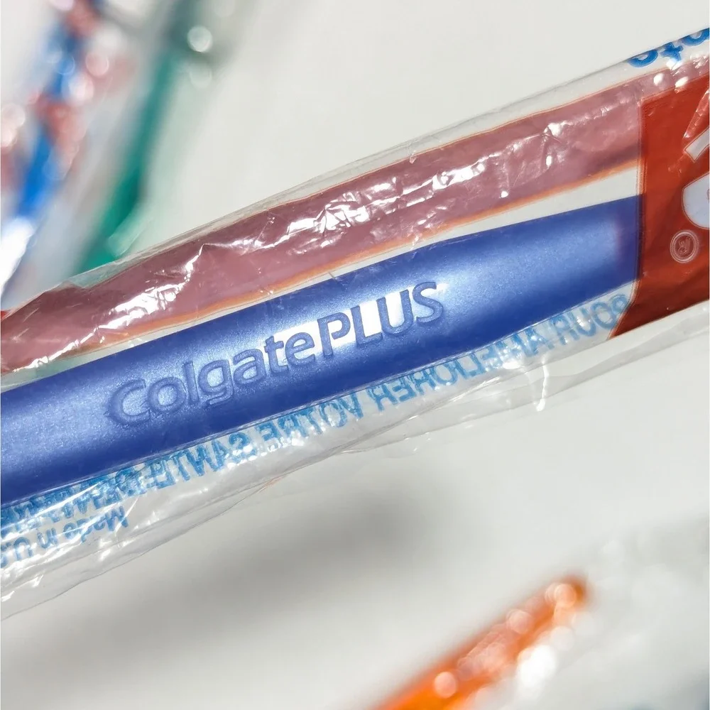 Vintage COLGATE PLUS Toothbrush Diamond Shape w/Dentist Info Printed (Lot of 5)